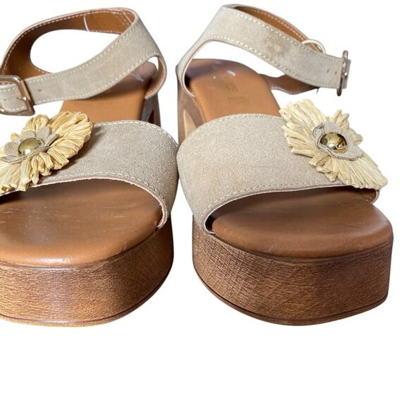 Sophia Milano Made Italy Tan Suede Block Heel Sandals size 8 NWTs - Picture 5 of 12